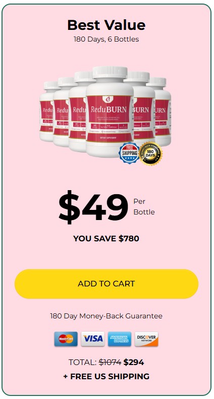 ReduBurn 6 Bottle Price